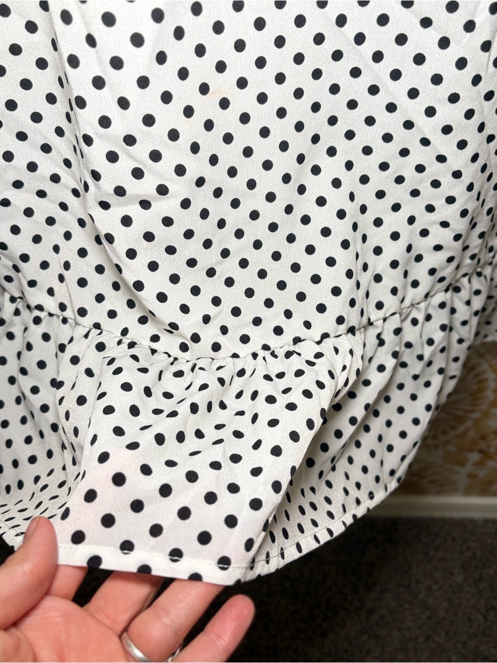Boohoo Polka Dot Mini Dress | Puff Sleeve Babydoll Dress | French Girl Style - Picture 8 of 12